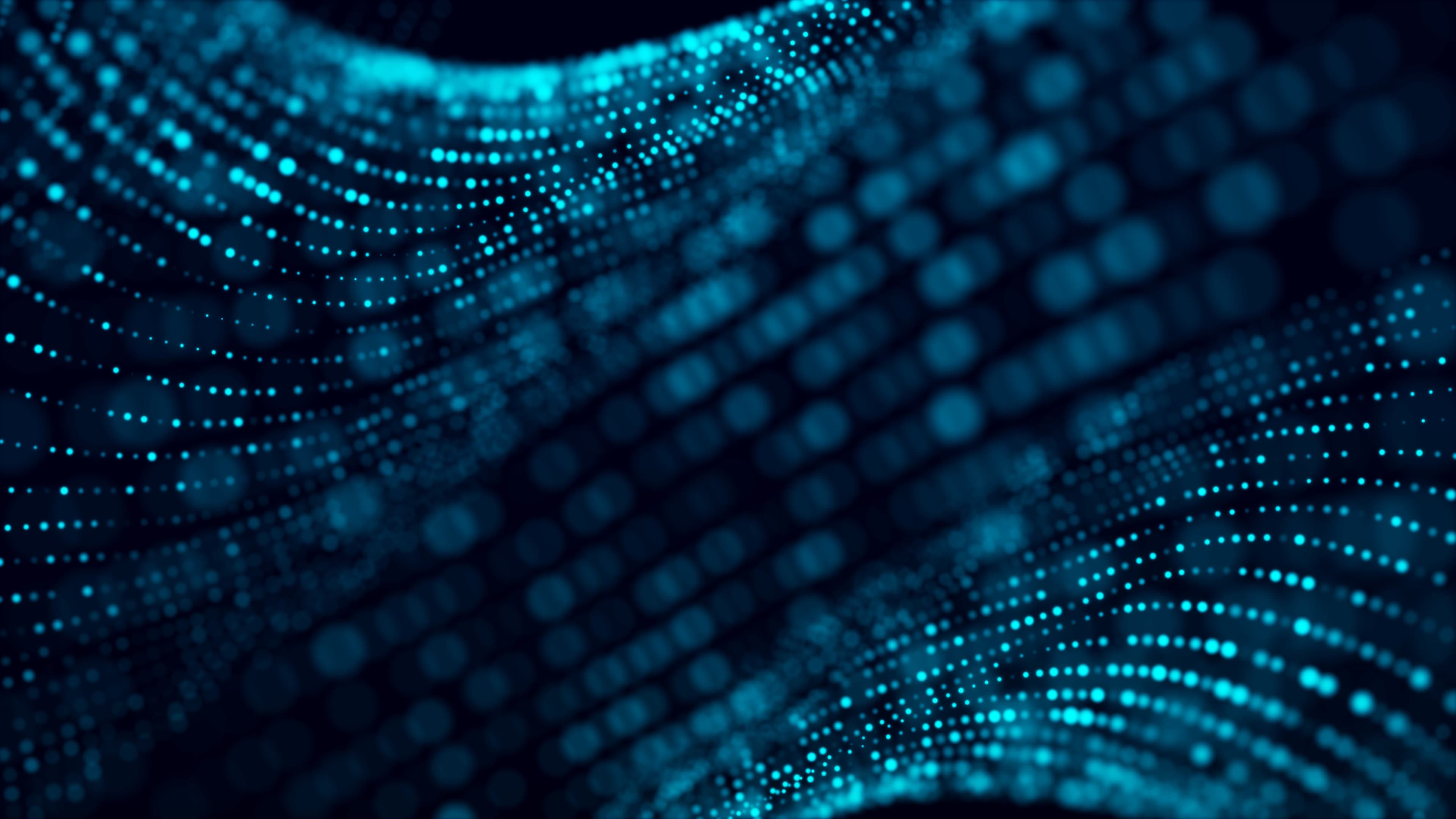 Abstract wireless signal waves formed from glowing points of light
